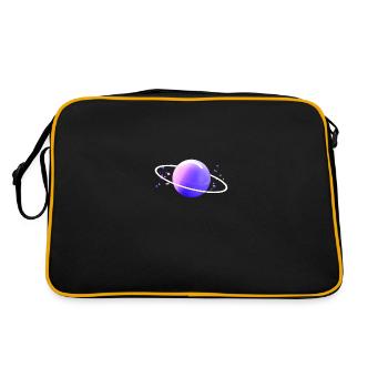 Weltall Universum Orbit Astronaut Planet space - Retro Tasche - Schwarz/Gold - Hinten