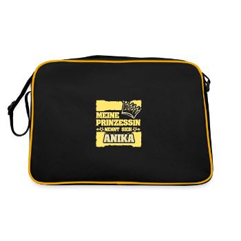Girl's name Anika - Retro Bag - black/gold - Back