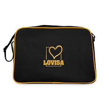 Geschenk für Lovisa - Retro Tasche - Schwarz/Gold - Hinten