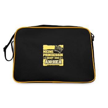 Maedchenname Anthea - Retro Tasche - Schwarz/Gold - Hinten