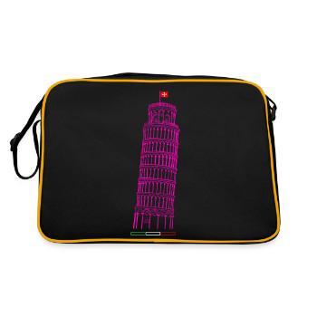 Leaning Tower of Pisa drawn - Retro Bag - black/gold - Back