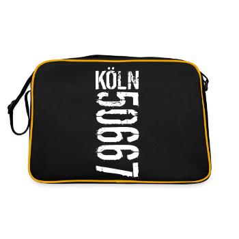 Köln Code postal 50667 | White - Sac Retro - noir/or - Dos