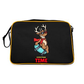 christmas time - Retro Tasche - Schwarz/Gold - Hinten