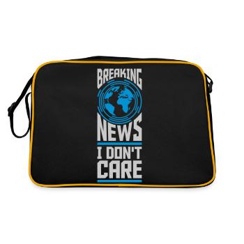 Breaking news don't care - Retro Tasche - Schwarz/Gold - Hinten