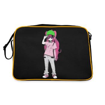 Madchen - Retro Tasche - Schwarz/Gold - Hinten