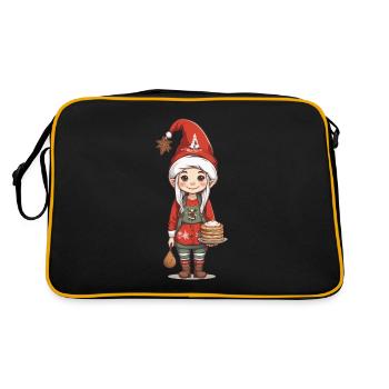 Elfe de Noël avec des crêpes Noël Design - Sac Retro - noir/or - Dos