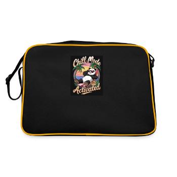 CHILL MODE ACTIVATED - Retro Tasche - Schwarz/Gold - Hinten