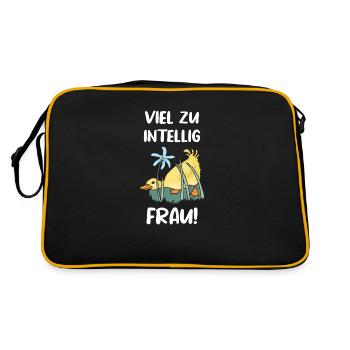 intelligente Frau schlaue Ente clever MINT - Retro Tasche - Schwarz/Gold - Hinten