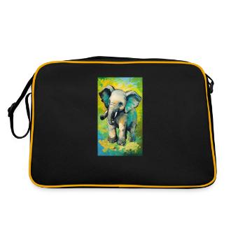Peinture d’éléphant Éléphant Afrique Peinture Art - Sac Retro - noir/or - Dos