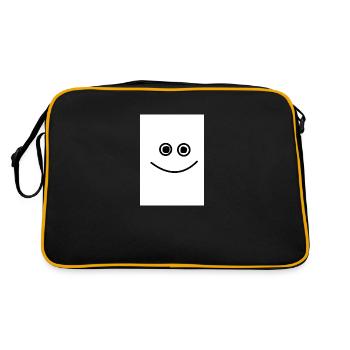 Happy Smile White - Retro Tasche - Schwarz/Gold - Hinten