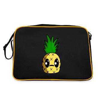 Kawaii pineapple - Retro Bag - black/gold - Back