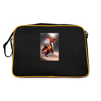 Le dragon vole au-dessus d’un monde fantastique - Sac Retro - noir/or - Dos