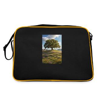 Tree, Wildflower Meadow - Retro Bag - black/gold - Back