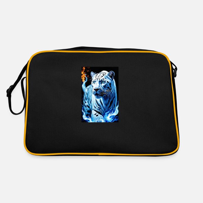 White Animals Leopard - Retro Tasche - Schwarz/Gold