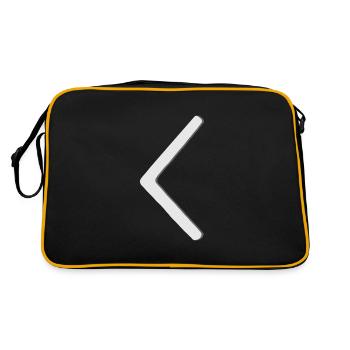Futhark Runenalphabet Kaunaz - Retro Tasche - Schwarz/Gold - Hinten