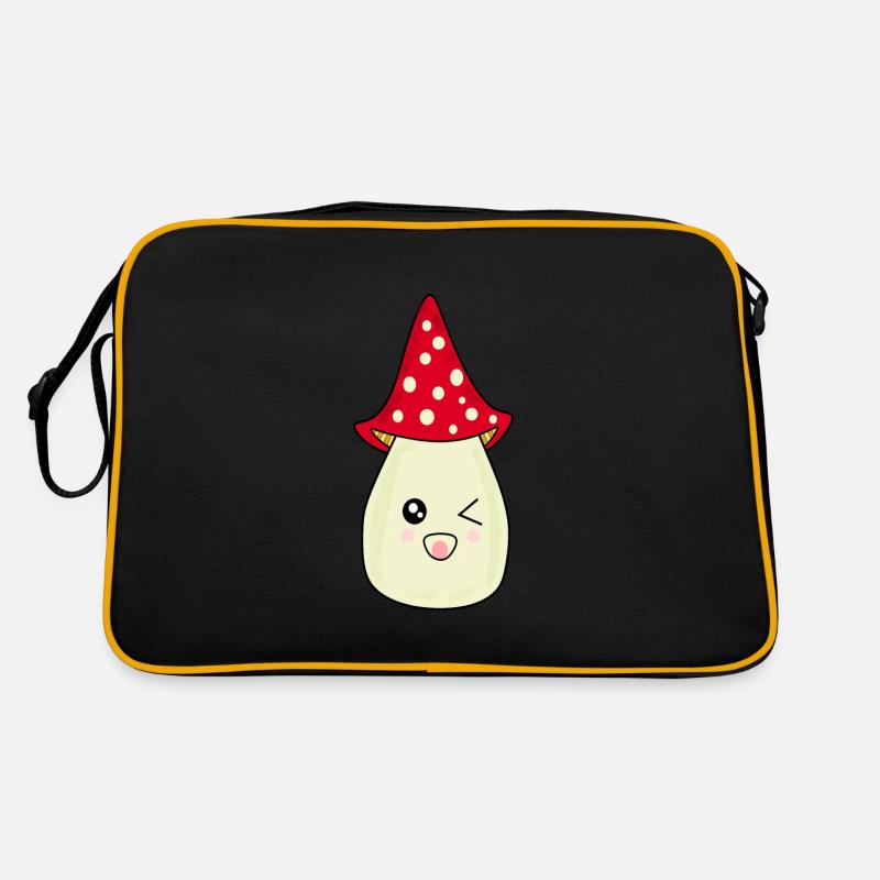 Kawaii champignon Toadstool mignon rouge avec visage Sac Retro
