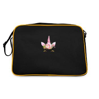 Unicorn - head - best seller - t-shirt - Retro Bag - black/gold - Back