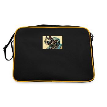 cyborg cat - Retro Bag - black/gold - Back