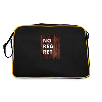 no regret, sayings, gift, men, women - Retro Bag - black/gold - Back