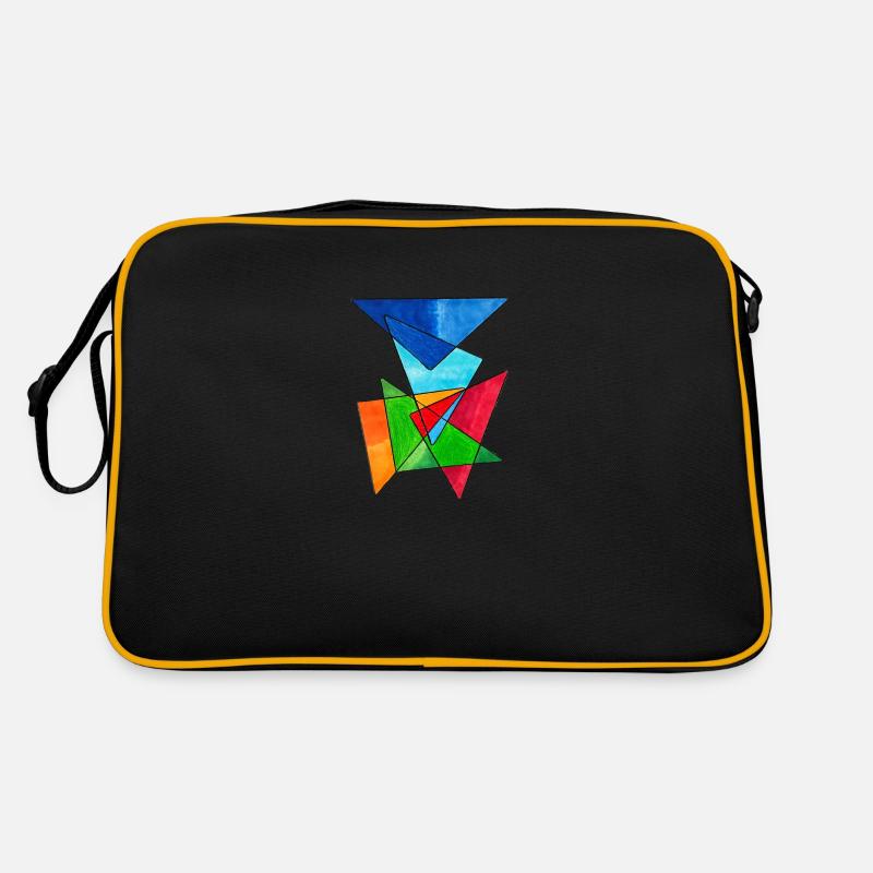Triangles colorés - Sac Retro - noir/or