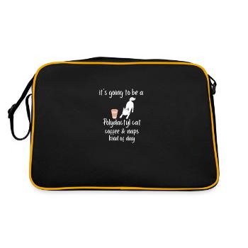 it s going to be a Polydactyl cat coffee naps tee - Retro Bag - black/gold - Back