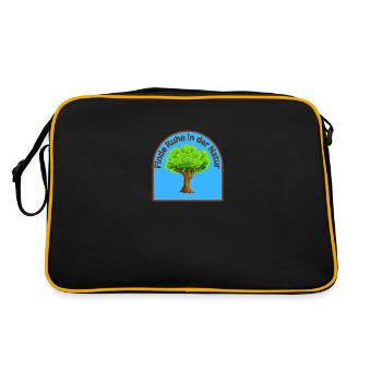 "Find peace in nature" - Saying - ApriNoeScor - Retro Bag - black/gold - Back