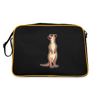 Erdmännchen - Retro Tasche - Schwarz/Gold - Hinten