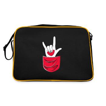 Langue des signes ASL sourd - Sac Retro - noir/or - Dos
