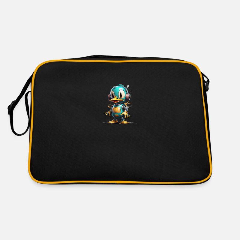 Robot Duck - Retro Bag - black/gold