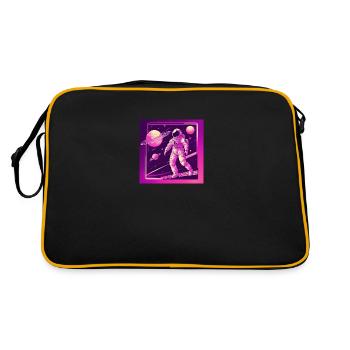 Dancing in Space - Retro Tasche - Schwarz/Gold - Hinten