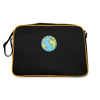 Carte du monde globe terrestre globe terrestre symbole continents - Sac Retro - noir/or - Dos