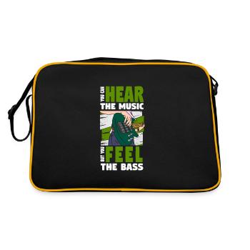 Bassist E-Bass Musik - Retro Tasche - Schwarz/Gold - Hinten