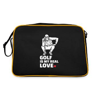 Ich Liebe Golf - Retro Tasche - Schwarz/Gold - Hinten