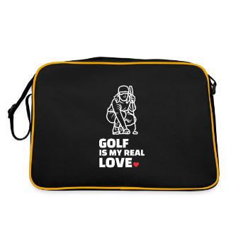 Ich Liebe Golf - Retro Tasche - Schwarz/Gold - Hinten