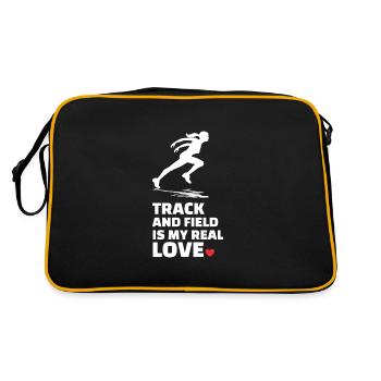 Ich Liebe Leichtathletik - Retro Tasche - Schwarz/Gold - Hinten