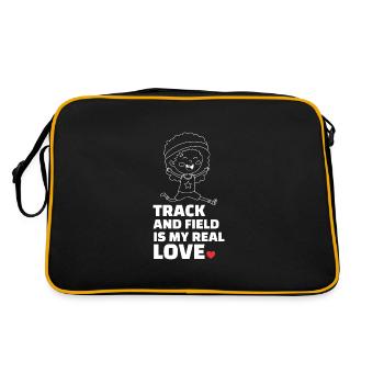 Ich Liebe Leichtathletik - Retro Tasche - Schwarz/Gold - Hinten