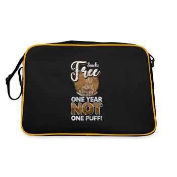 Nichtraucher Nikotin Disziplin Rauchverbot - Retro Tasche - Schwarz/Gold - Hinten