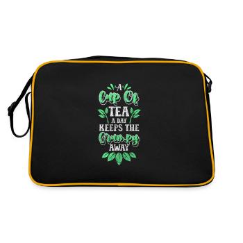 Teetrinker Erholung Getränk - Retro Tasche - Schwarz/Gold - Hinten