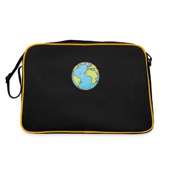 Carte du monde globe terrestre globe terrestre symbole continents - Sac Retro - noir/or - Dos