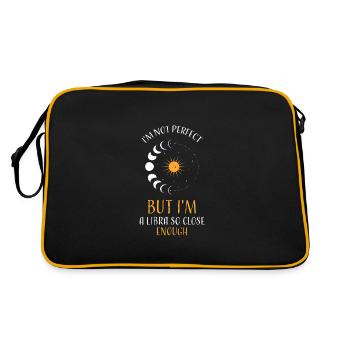 I'm Not Perfect But I'm A Libra... - Retro Tasche - Schwarz/Gold - Hinten