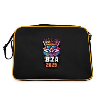 Ibiza 2025 Urlaub Fuchs - Retro Tasche - Schwarz/Gold - Hinten