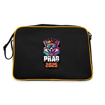 Prag 2025 Urlaub Fuchs - Retro Tasche - Schwarz/Gold - Hinten