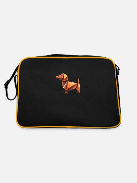 dachshund - Retro Bag - black/gold - Back