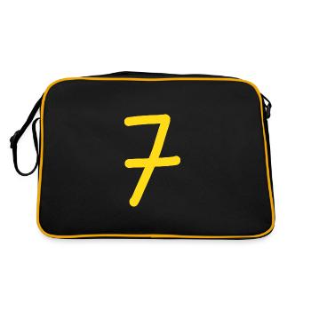 7 Numéro sept numéro jaune anniversaire - Sac Retro - noir/or - Dos