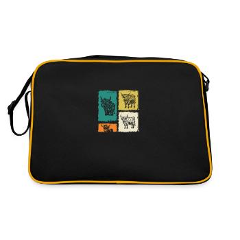 Bovins vaches Bovins Highland - Sac Retro - noir/or - Dos
