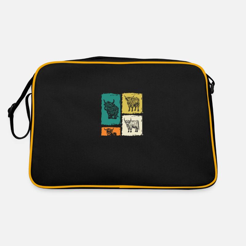 Cow Cattle Highland Cattle Retro Bag