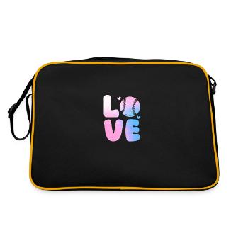 Baseballspieler Baseball - Retro Tasche - Schwarz/Gold - Hinten