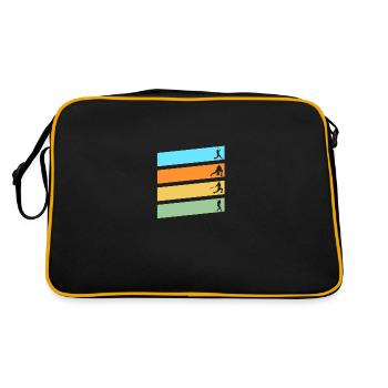 Baseballspieler Baseball - Retro Tasche - Schwarz/Gold - Hinten