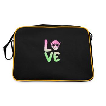 Schäfer Schaf - Retro Tasche - Schwarz/Gold - Hinten