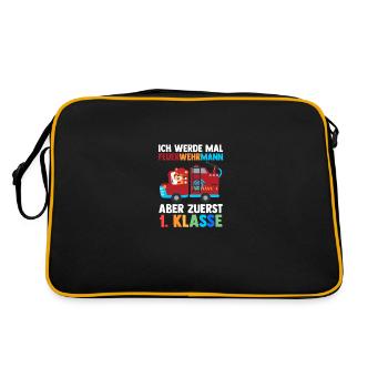 Fire Brigade First Grade School Enrollment School Child - Retro Bag - black/gold - Back